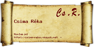 Csima Réka névjegykártya